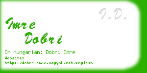 imre dobri business card